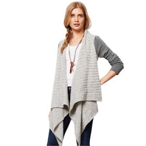 Anthropologie Saturday Sunday Gray Casado Open Front Knit Cardigan Size Small